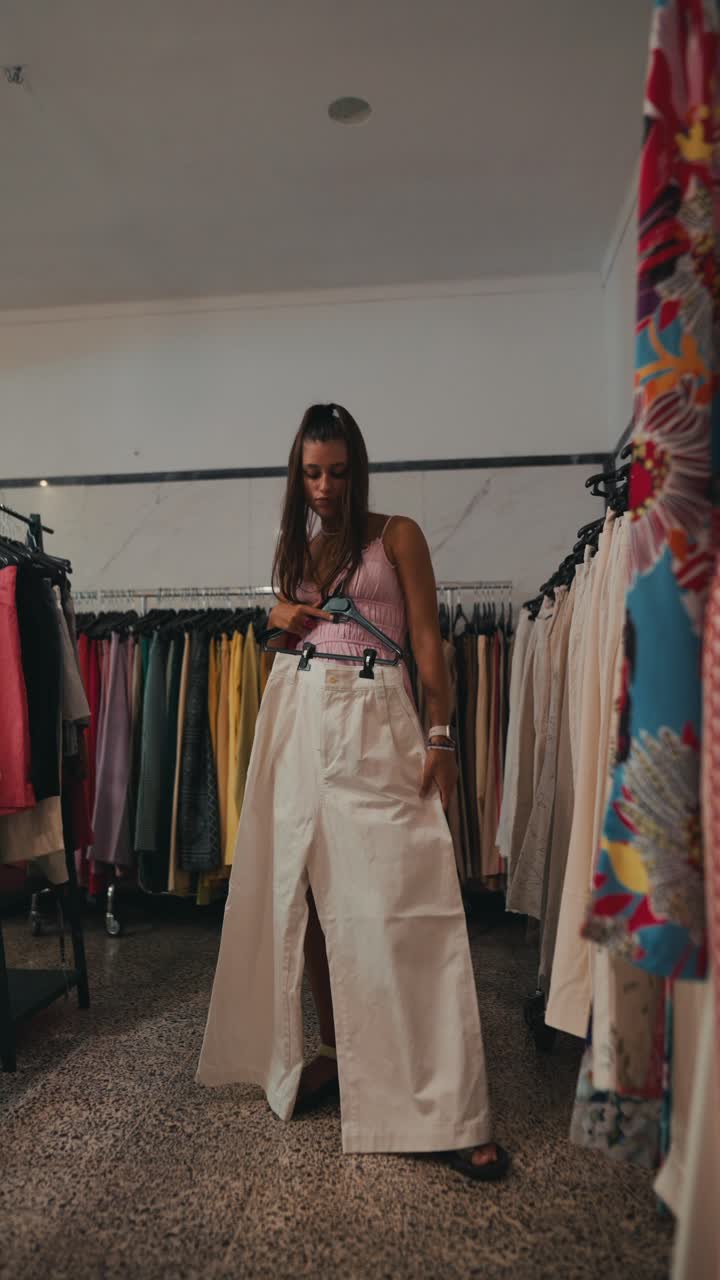 mujer comprando ropa en una boutique