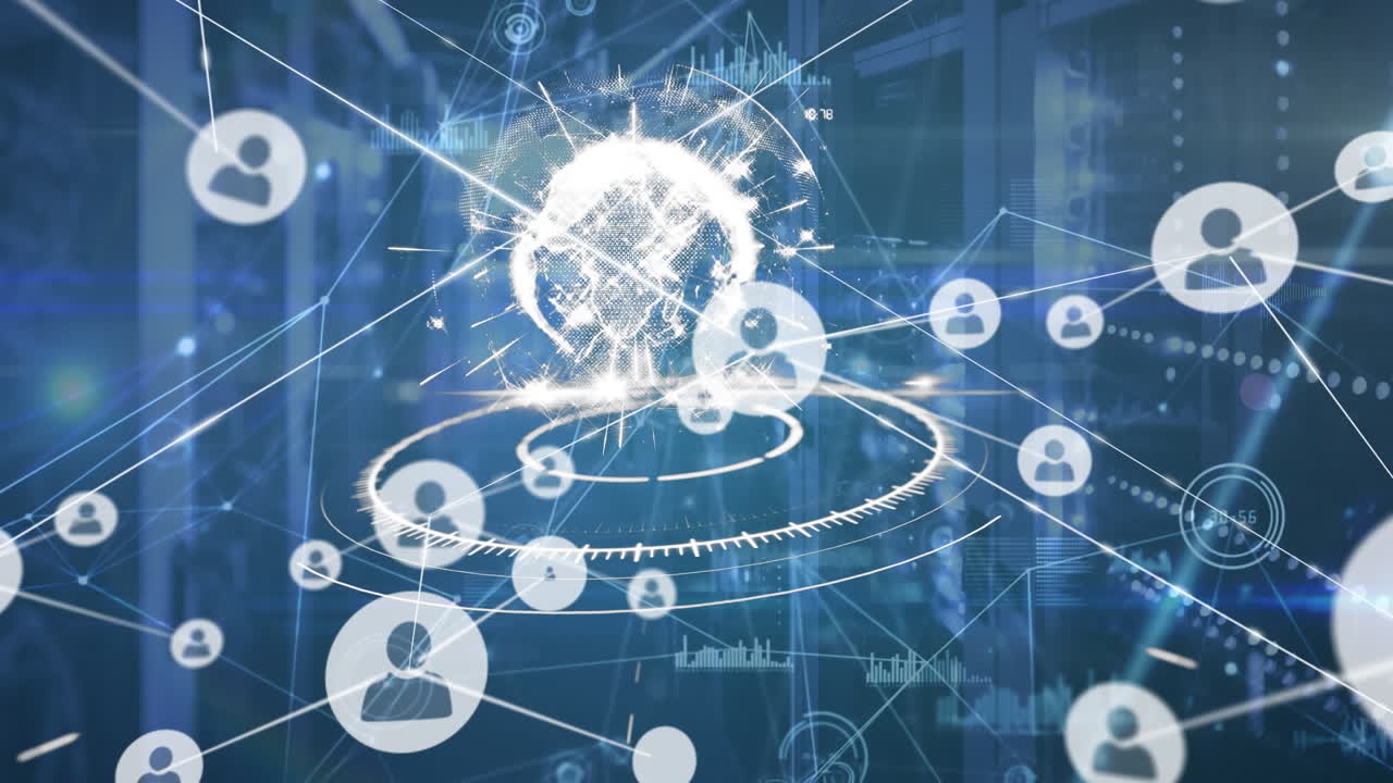 아이콘과 스 ⁇  스캐닝으로 연결 네트워크의 애니메이션 서버  ⁇