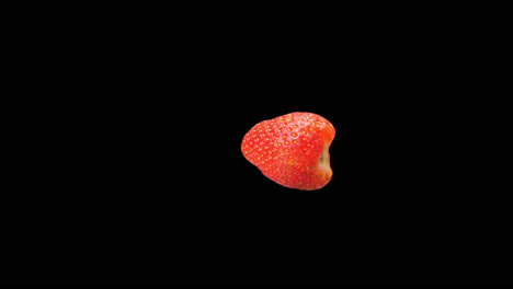realistic red strawberry rotating with alpha channel, video in 4k