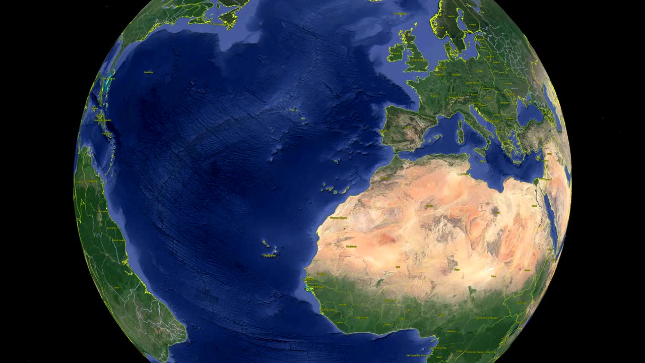 우크라이나 발과 함께 우주에서 3d 지구 - 우크라이나 외부로 확대