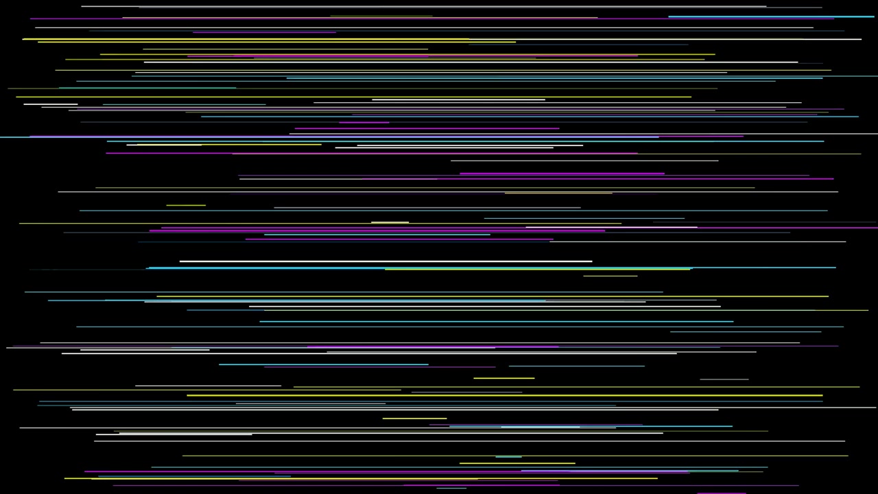 Sfondo astratto di linee orizzontali colorate in movimento su sfondo nero