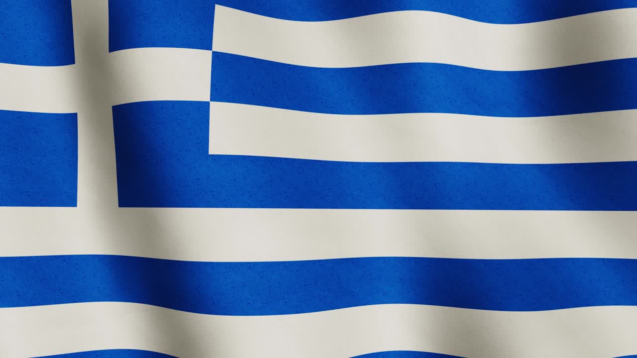 그리스 국기가 흔들리는 배경 흐르는 영상 - 원활한 루프 비디오 애니메이션