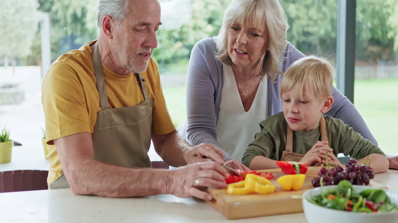 Family Cooking Together in the Kitchen