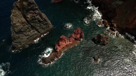 rock sediment formations at ponta de sao lourenco, madeira nature reserve, portugal