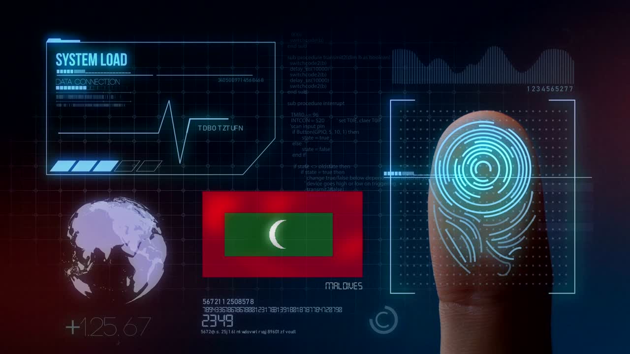 Finger Print Biometric Scanning Identification System. Maldives Nationality
