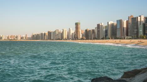 Time-lapse-of-Iracema-beach,-Fortaleza,-Ceara,-Brazil