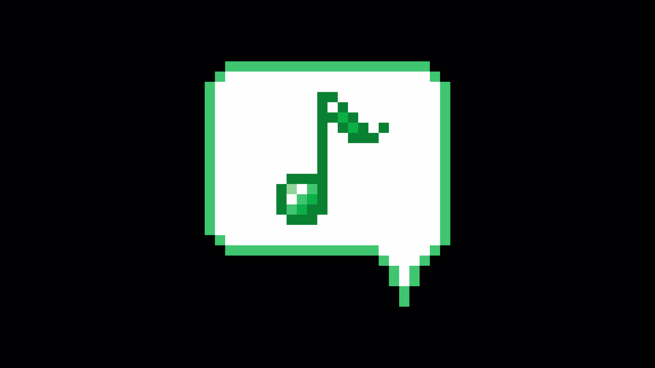 Pixel art animation icon speech bubble eighth note (5)