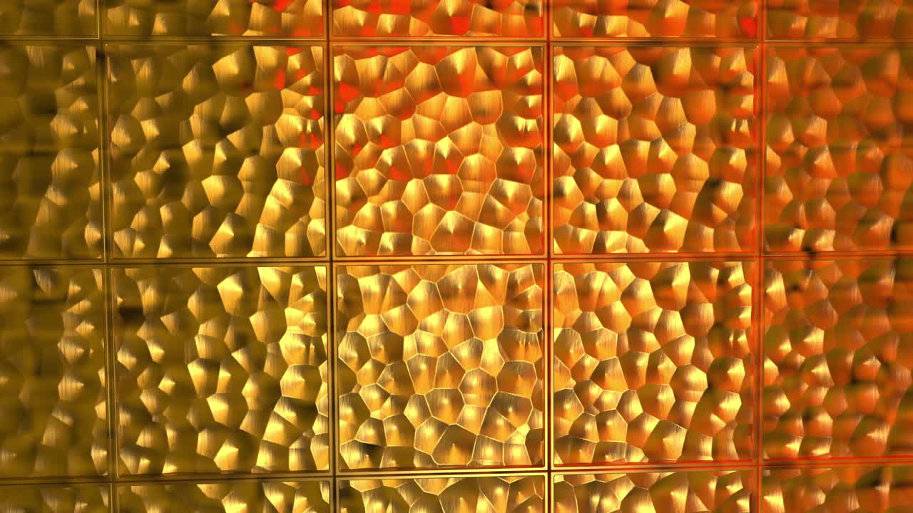 추상적인 골든 3d 기하학 패턴 모자이크 이벤트에 대한 금속 배경 3d 애니메이션 루프