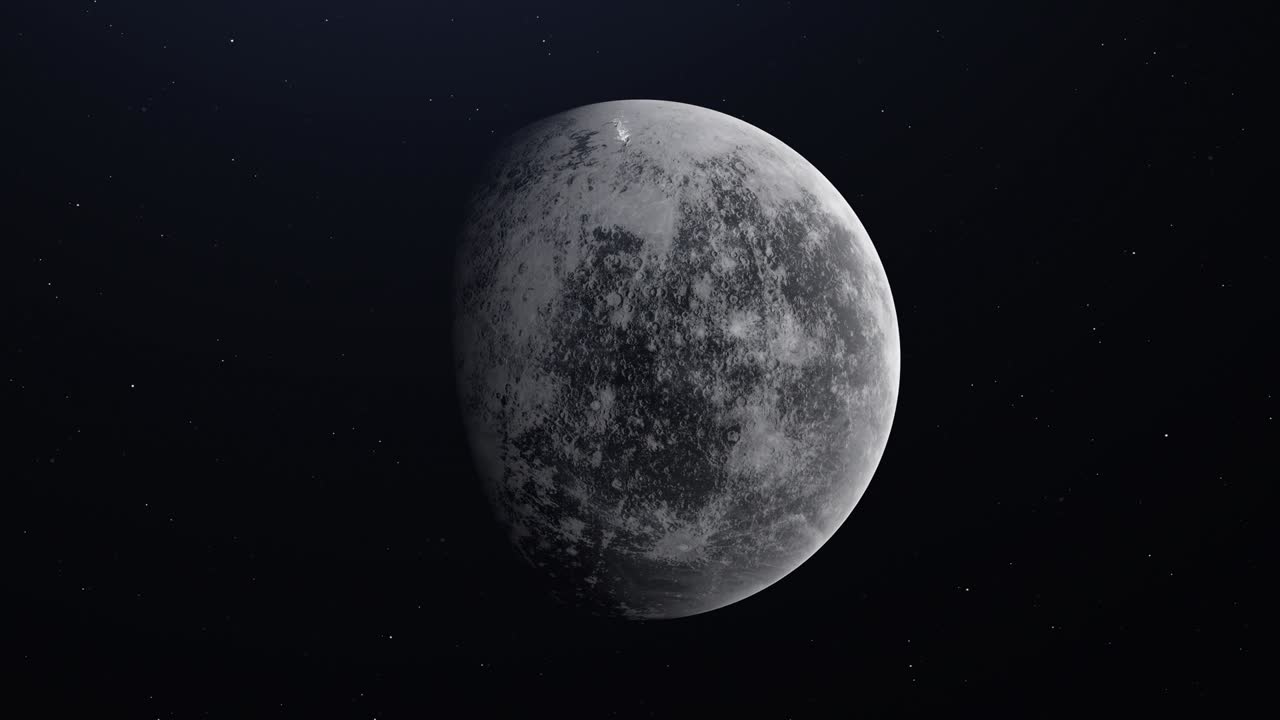 Mercury planet rotating in the outer space. Seamless Loop, 4K