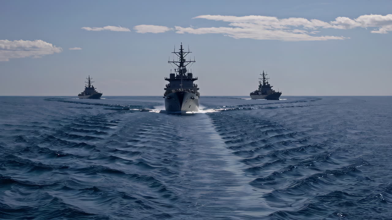 Navy Destroyers at Sea