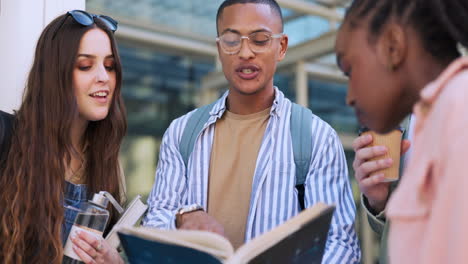 grupo de estudiantes en el campus