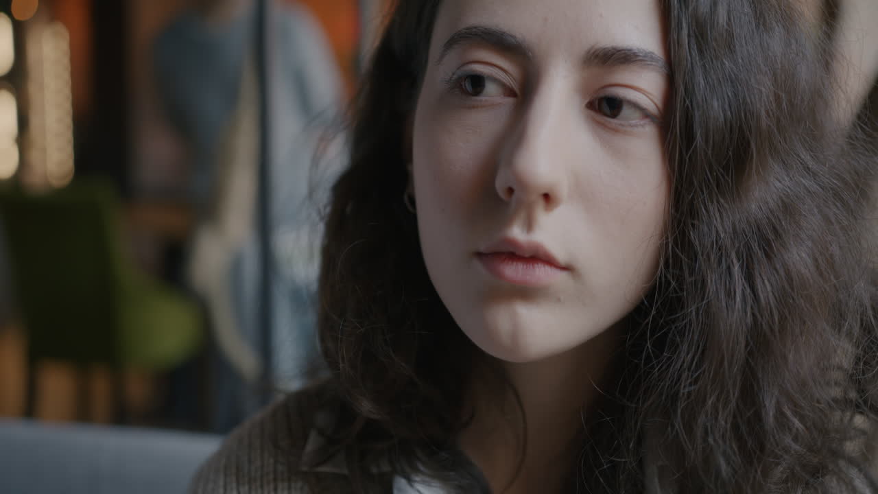 Close-up portrait of a young woman