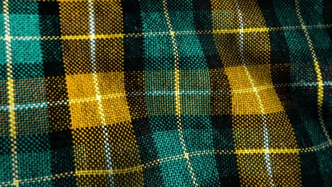 close-up of a green and yellow plaid fabric