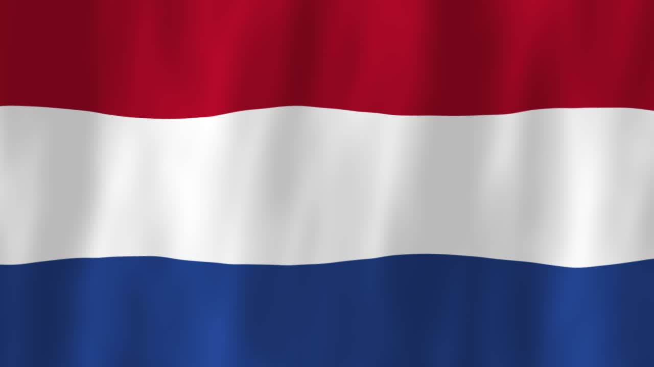 Netherlands flag country animation 3D symbol design waving in wind movement national patriotism world culture emblem banner republic Northwestern Europe red white blue stripes