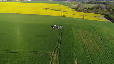 chemical treatment with agricultural machines before spraying