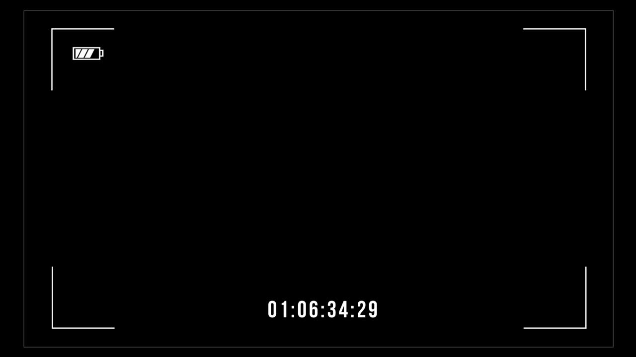Camera Recording Interface Overlay with Timecode and Battery Indicator