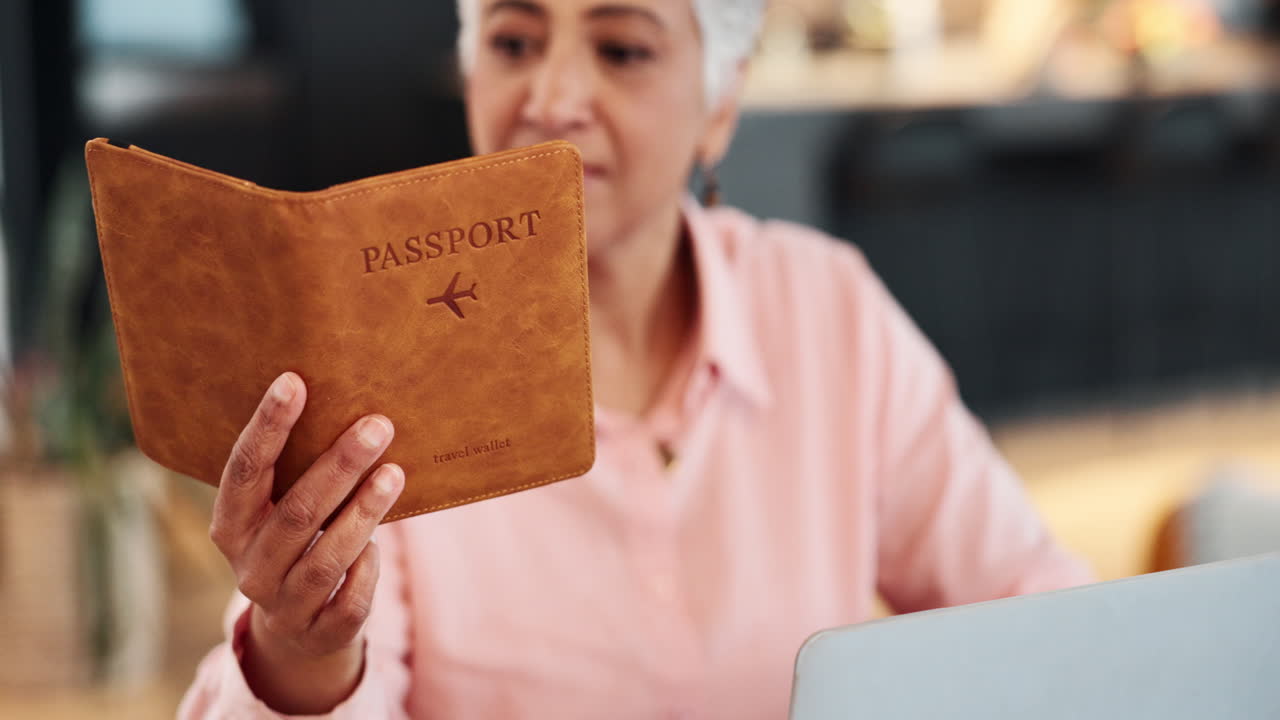 Woman holding a passport