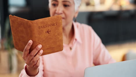 woman holding a passport