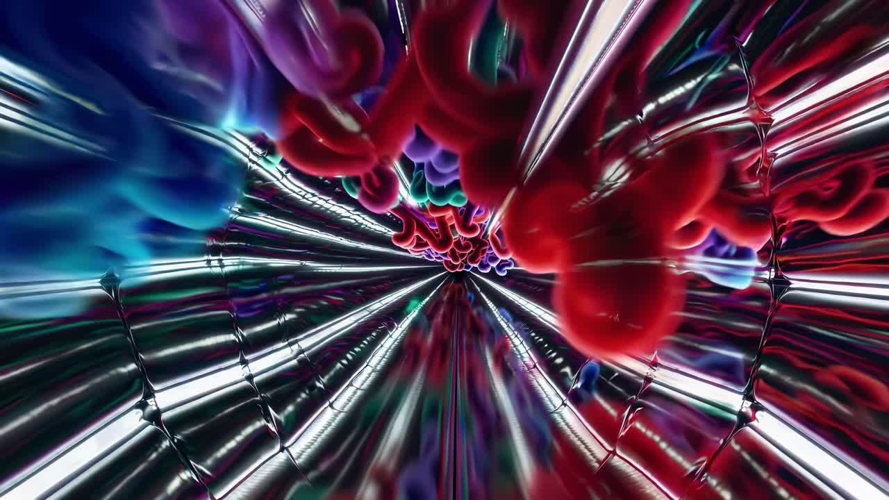 túnel de líquido abstractamente colorido