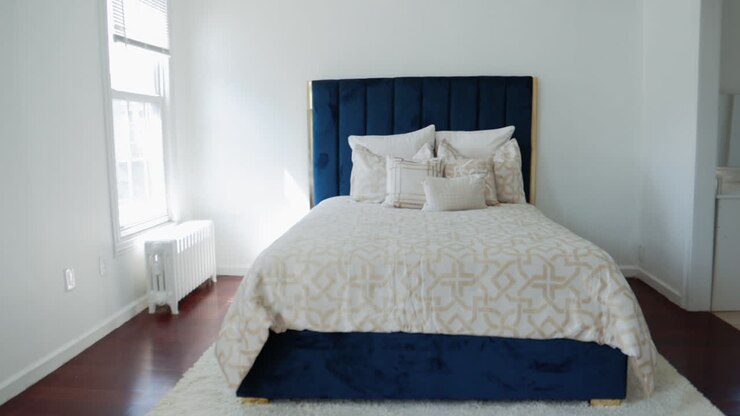 Veduta panoramica della camera da letto padronale a Brooklyn.