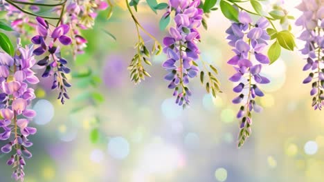 Beautiful Purple Wisteria Flowers with Bokeh Background