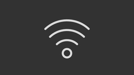 wi fi icon on black background. digital technology. motion