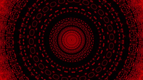 pink and red dots and lines linked together in a fractal kaleidoscope with seamless concentric pulsing loop