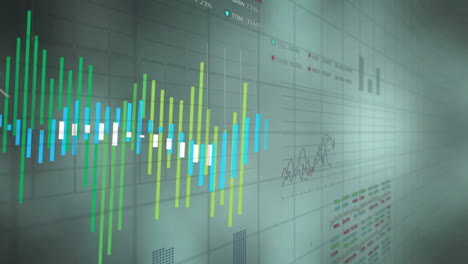 animation of diagrams and data processing over stock market