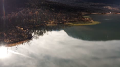 Aerial-view-of-the-shallow-lake