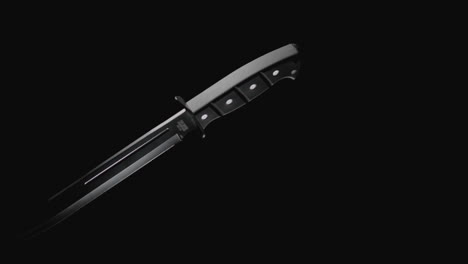 knives on the dark background rotate in slowmotion