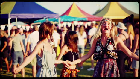 people dancing at a music festival