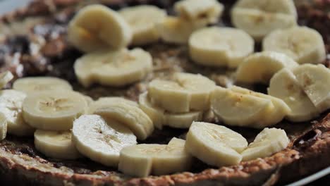 delicious banana oatmeal pancakes with chocolate
