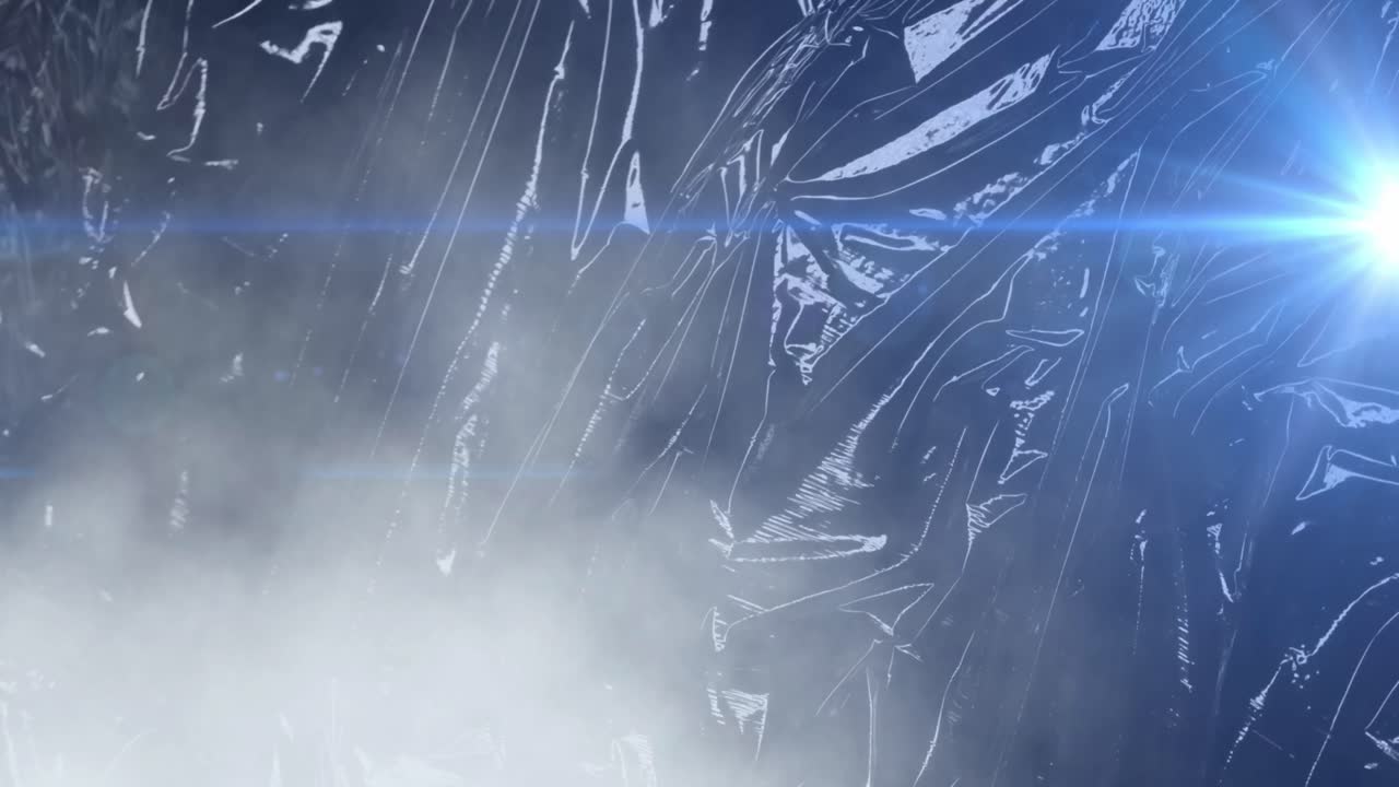 움직이는 반 ⁇ 이는 검은 플라스틱에 빛 위에 빛의 파란  ⁇ 의 애니메이션