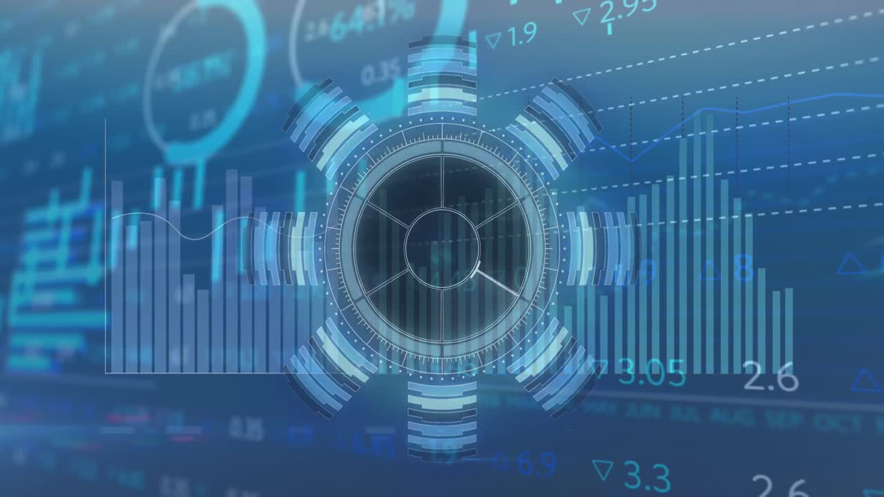 재무 데이터 처리에 대한 범위 스캐닝의 애니메이션