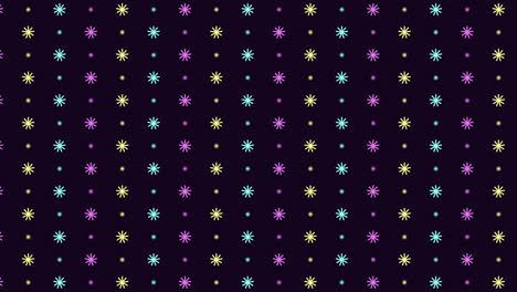 Rainbow-digital-snowflakes-pattern-in-night-sky