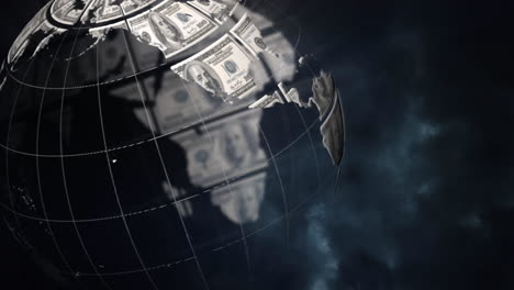 globe and dollar bills