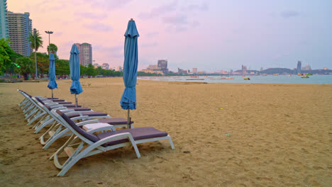 beach chair on beach with sea background