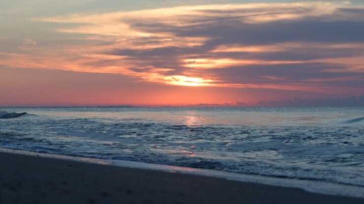 Sunrise over the ocean beach