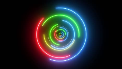 neon colorful swirling abstract creative hud with neon, glowing light.