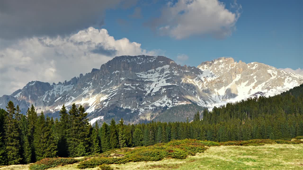 The Dolomites in South Tryol, Italy - mountain landscape time-lapse, 4k footage