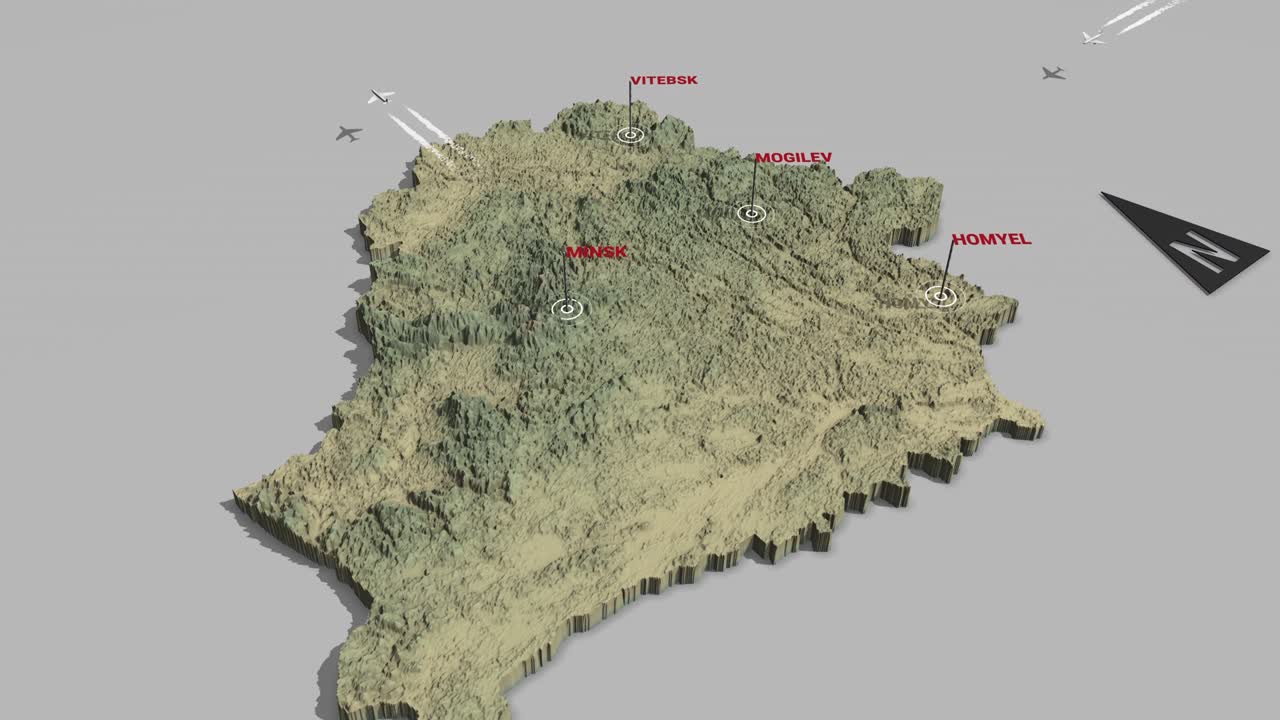 mapa del terreno en 3d de belarús