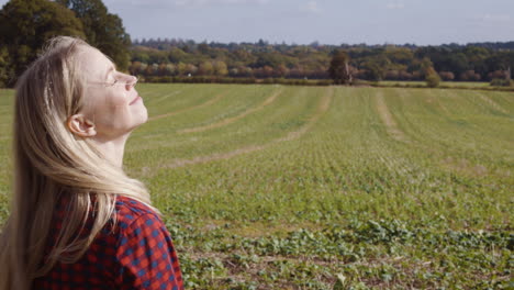 woman in field