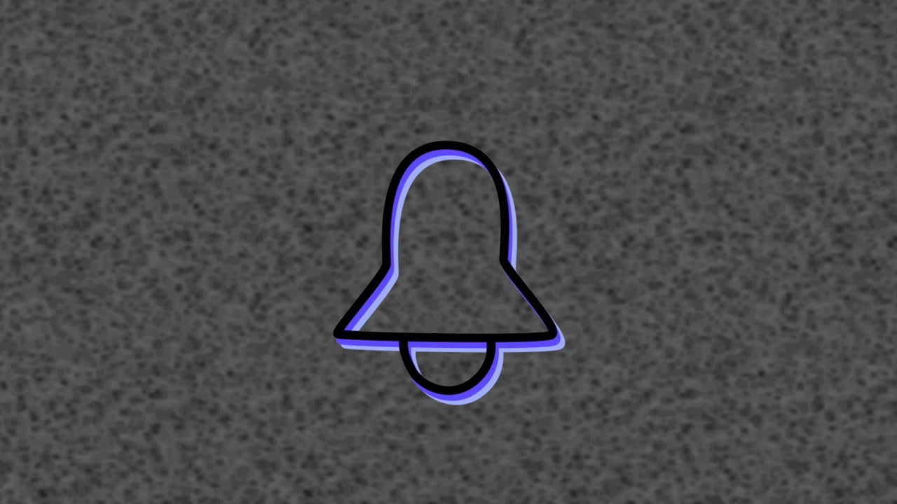 텍스처 된 배경 위에 네온 종 아이콘의 애니메이션