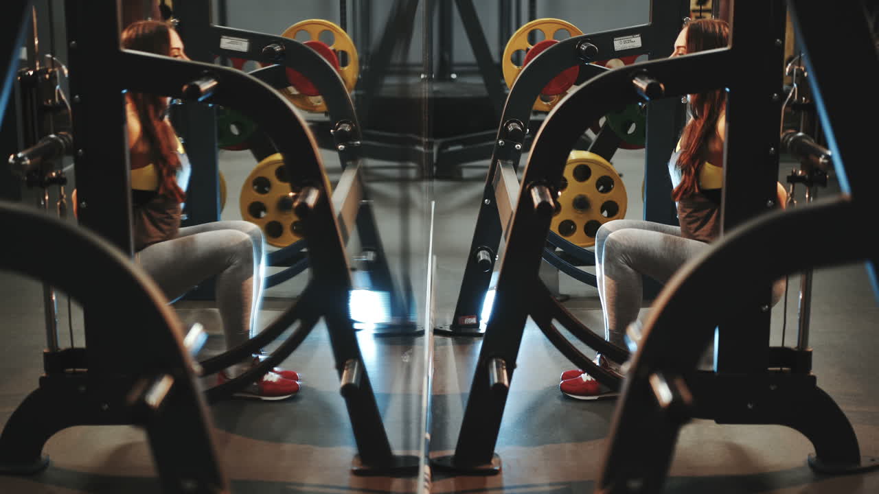 Beautiful sporty sexy woman performs strength exercises for the legs. Fitness women workout.