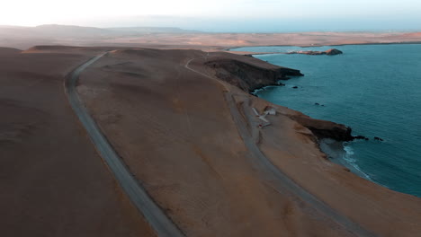 paracus, perú, imágenes de drones. atardecer
