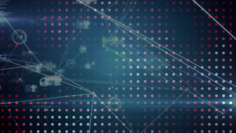 animation of networks of connections with statistics and dots