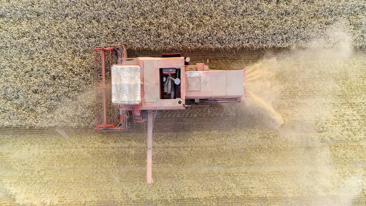 농업 분야에서 일하는 결합 수확기 10