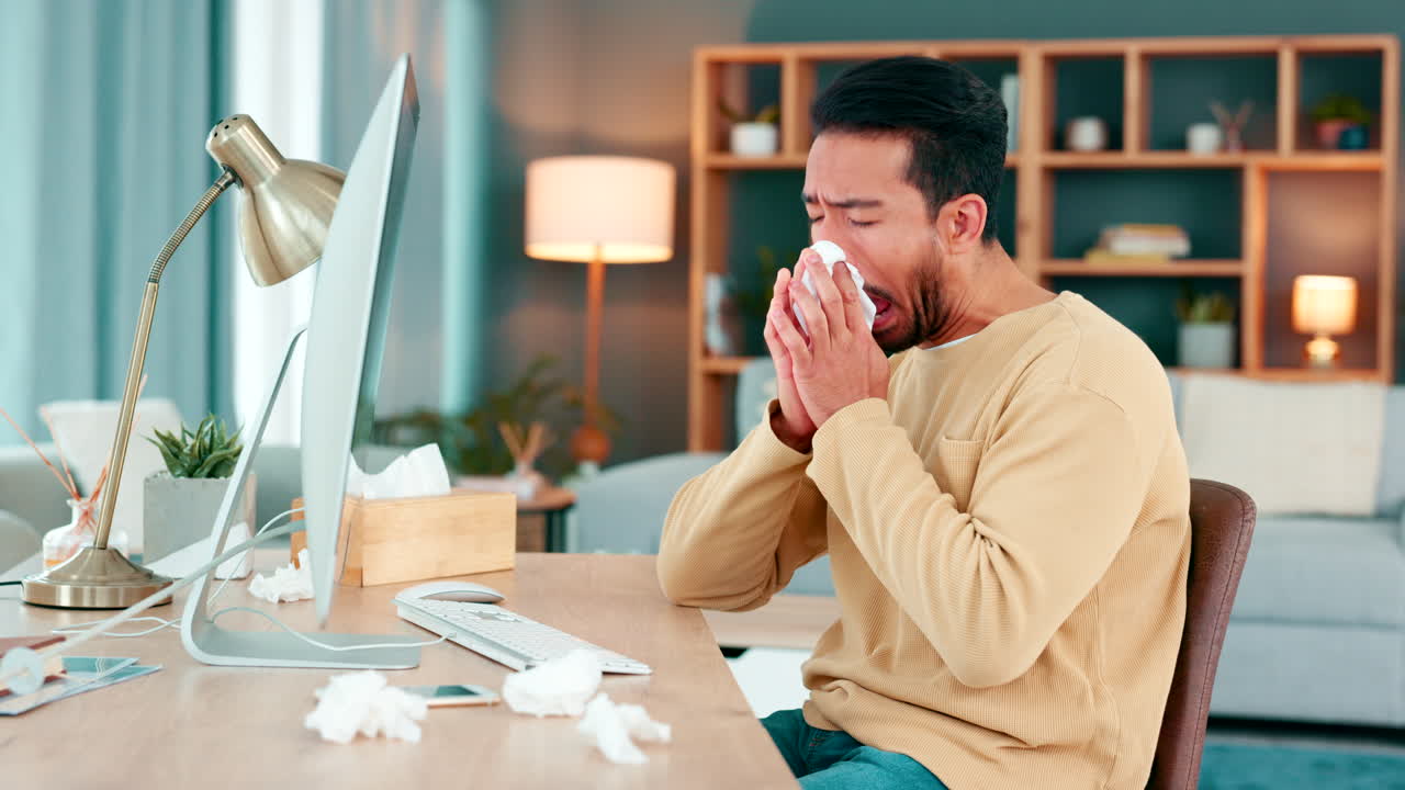 es un especialista enfermo que sufre de resfriado