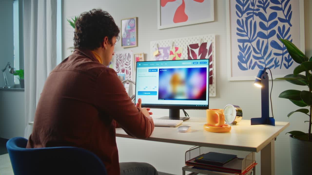 persona que trabaja en una computadora en una oficina en el hogar