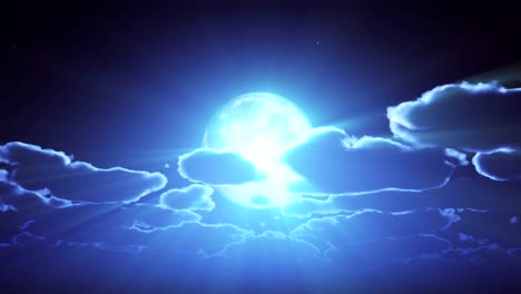 full moon night sky clouds 4k
